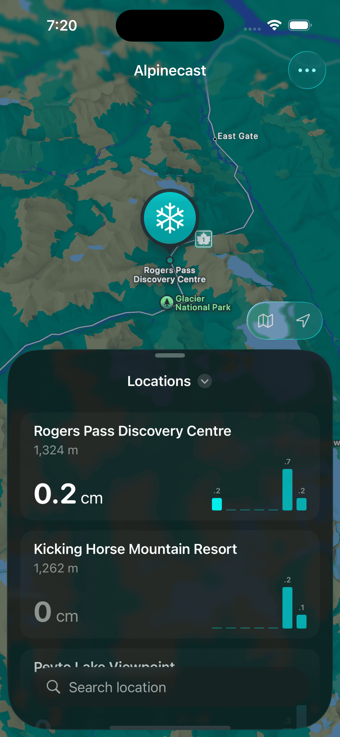 Alpinecast app screenshot